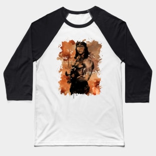 Conan The Barbarian Thulsa Doom - Brown Watercolor Splash Baseball T-Shirt